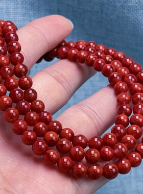 03F101凉山瓦西料南红原矿柿子锦妖火焰多圈手串