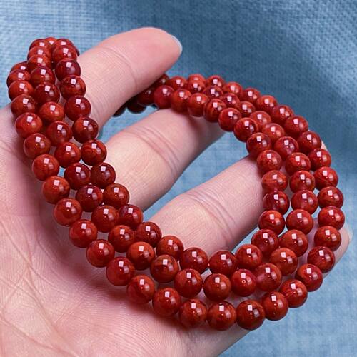 03F101凉山瓦西料南红原矿柿子锦妖火焰多圈手串