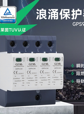 浪涌保护器GSP9单相光伏2P家用T2电源防雷器4P避雷电涌模块C40