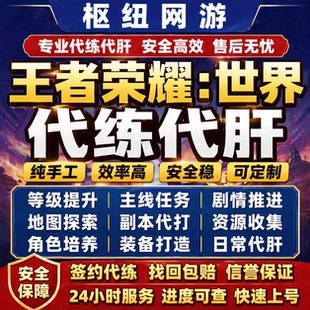 王者荣耀世界代打代练代肝PVP日常周常材料等级探索收集段位历练