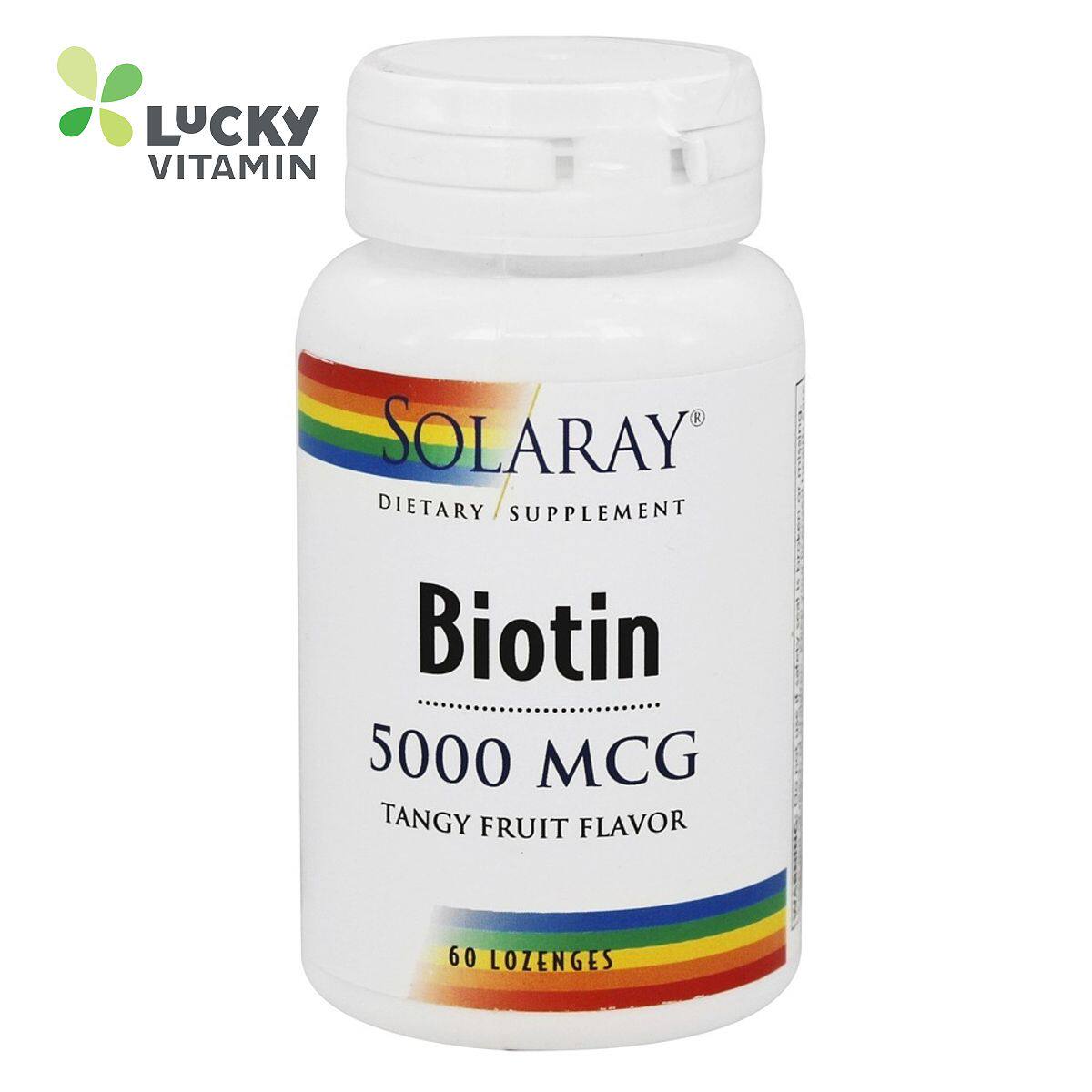 Solaray-生物素扑鼻的果香味 5000 微克。-60 锭剂