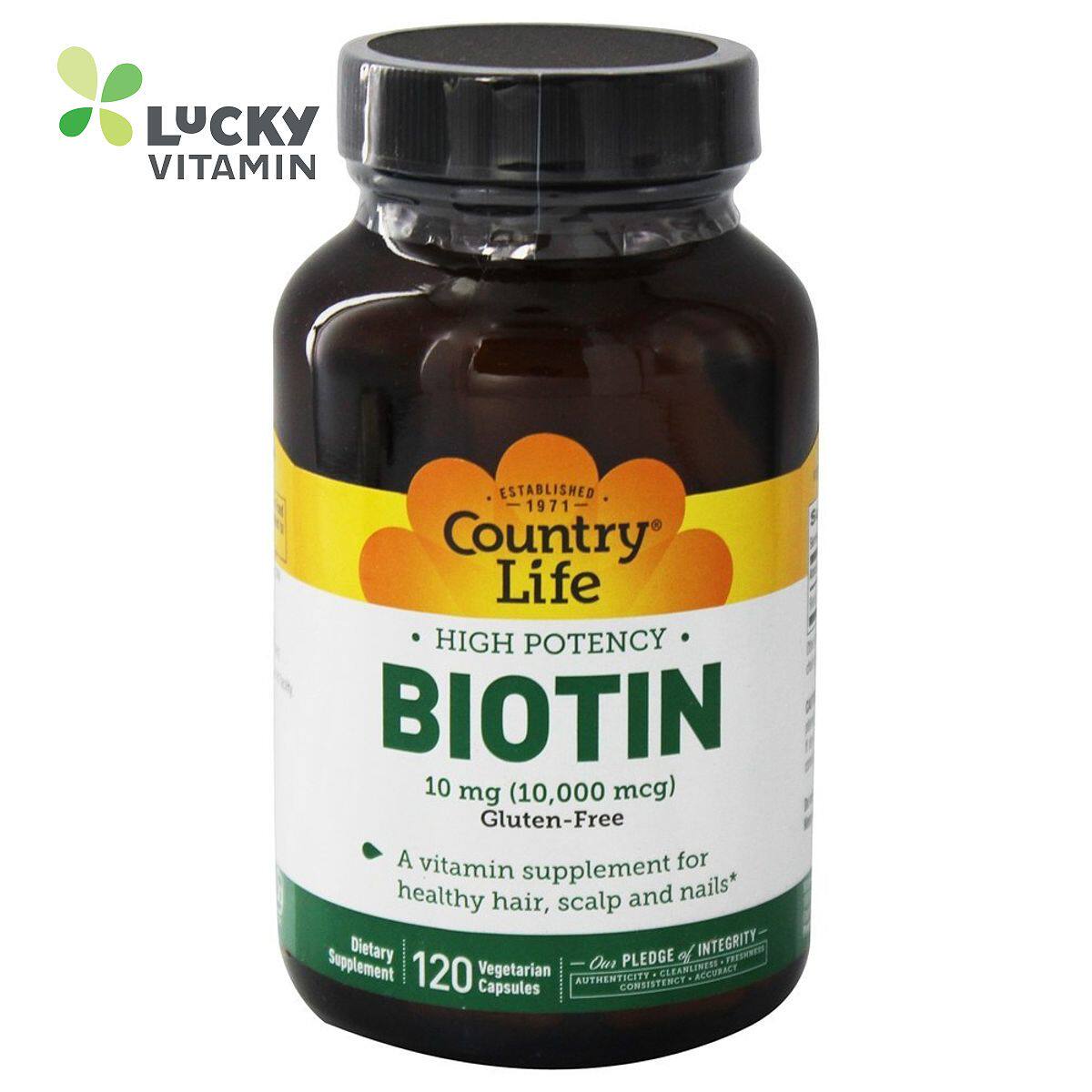 Country Life-生物素效价高 10 毫克。-120 素食胶囊