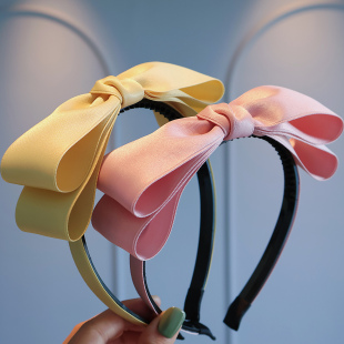 质感双层大蝴蝶结发箍学生可爱百搭头箍儿童带齿防滑发卡公主头饰