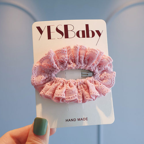 韩系小女孩可爱蕾丝花边发夹刘海bb夹公主百搭侧边碎发夹儿童头饰