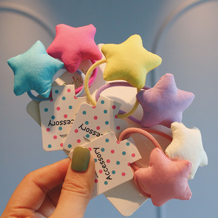 幼儿园宝宝绑发皮筋可爱彩色星星儿童双马尾发圈女孩时尚扎辫头绳