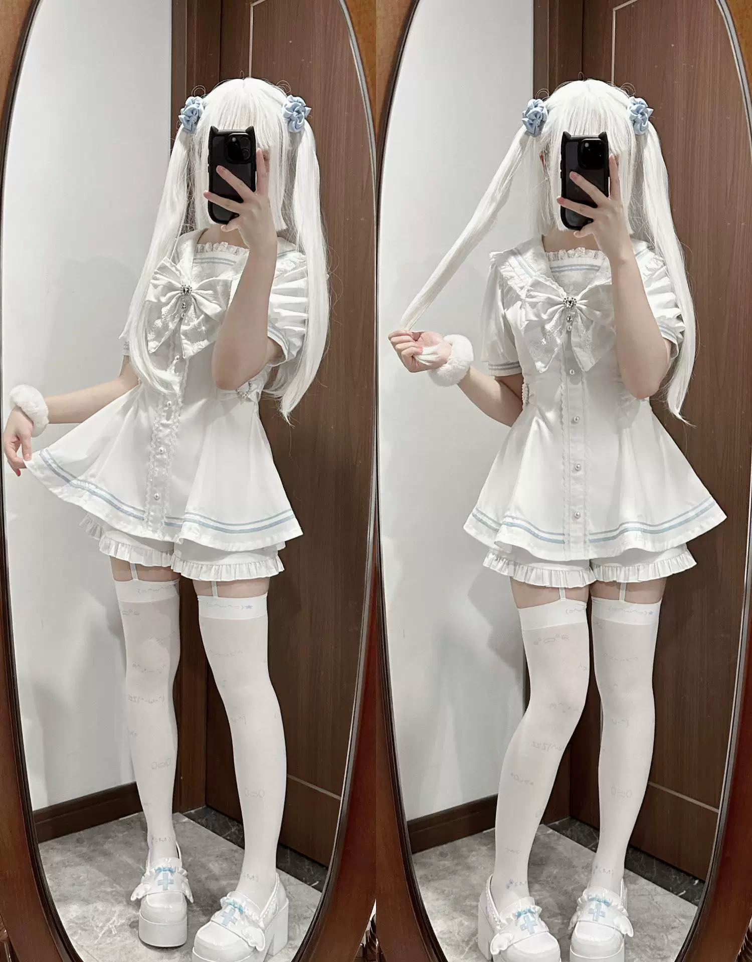 Genuine Japanese cute white set, (Physicals)