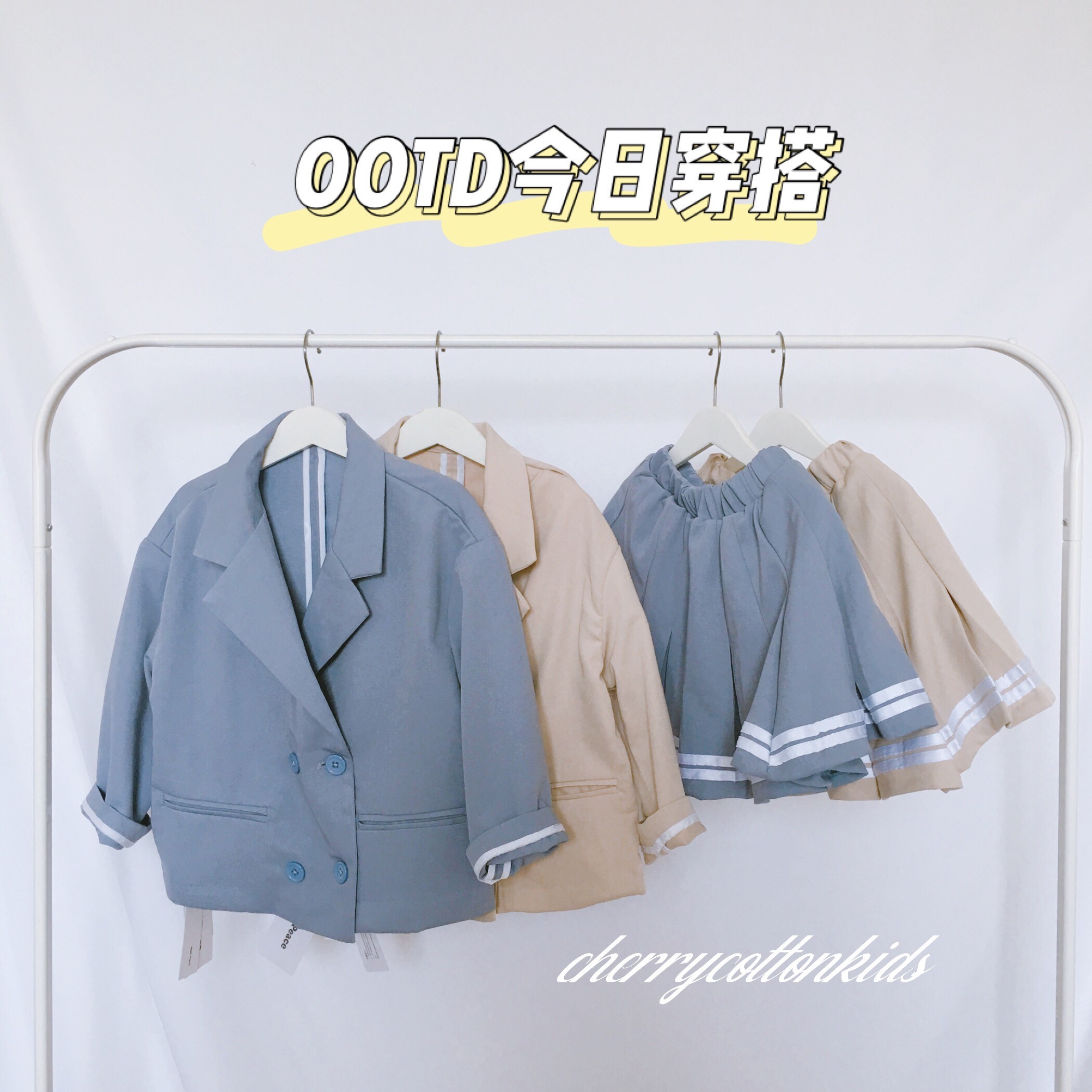 120-150码 JK礼服学院风 女童学生春秋翻领西服百褶伞裙裙裤套装图片