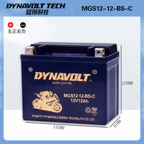猛狮电池摩托车电瓶12v12A