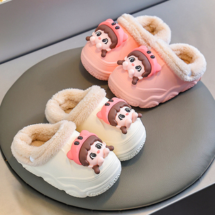 儿童棉拖鞋女童居家防滑防水加绒保暖EVA无异味女宝2025新款冬季