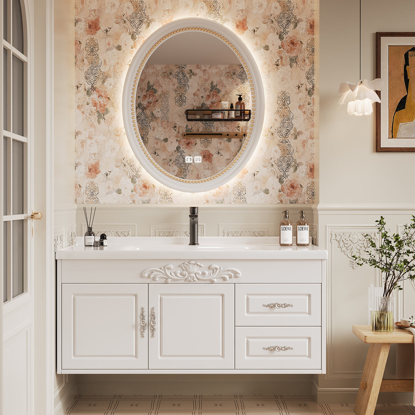 北欧浴室柜组合洗脸洗手盆柜简欧现代简约小户型卫生间洗漱台套装