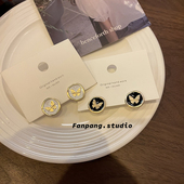 冷淡风复古耳环耳饰耳钉防过敏银针无耳洞耳夹港风气质法式 小香风