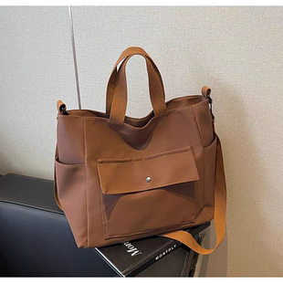 大容量托特包尼龙布包学生上课手提书包女原宿ulzzang单肩斜挎包