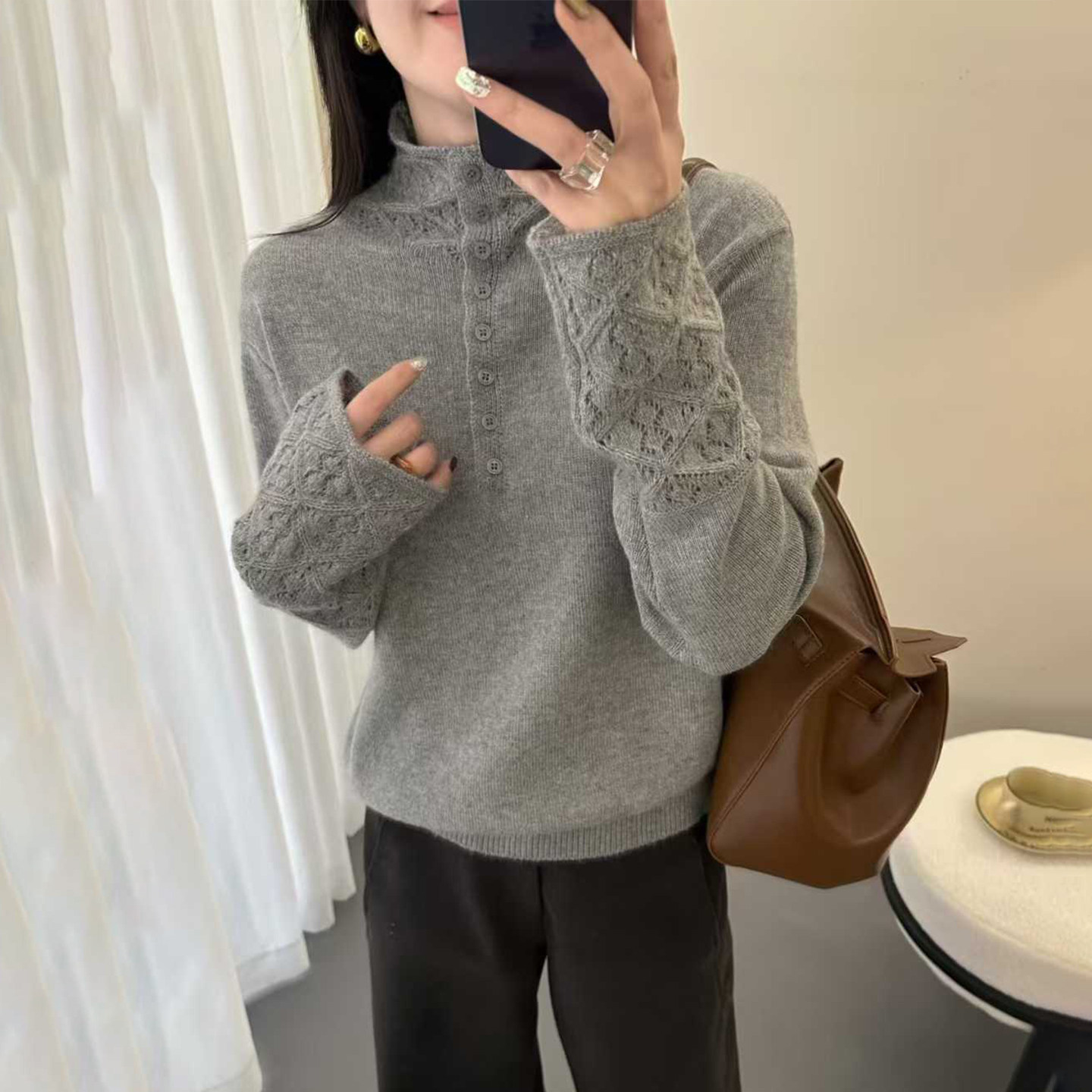 超好看半高领毛衣女秋冬2025新款韩系宽松针织衫加厚内搭打底上衣,个性定制/设计服务/DIY,工作服定制,淘宝优惠券,粉丝福利购,淘宝优惠卷