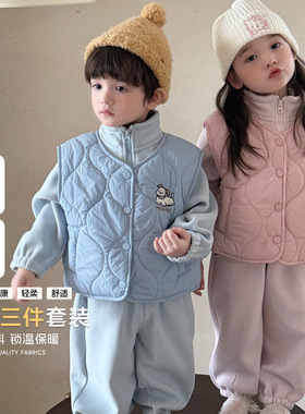 大小卷25新款秋冬儿童男女头卡通保暖三件套套装-24047