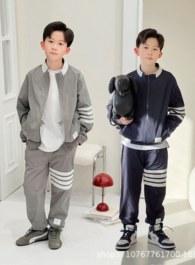 儿童外套2026春季新品男女童洋气夹克休闲拉链衫26033防风裤26006