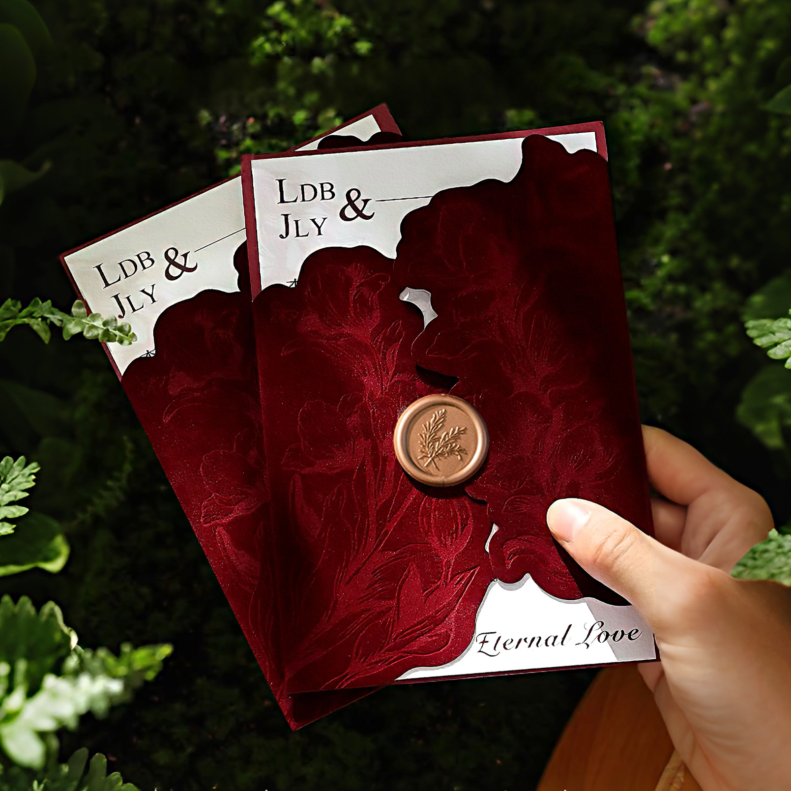 请帖2025新款结婚邀请函婚礼请柬高级简约婚宴丝绒布喜帖定制打印