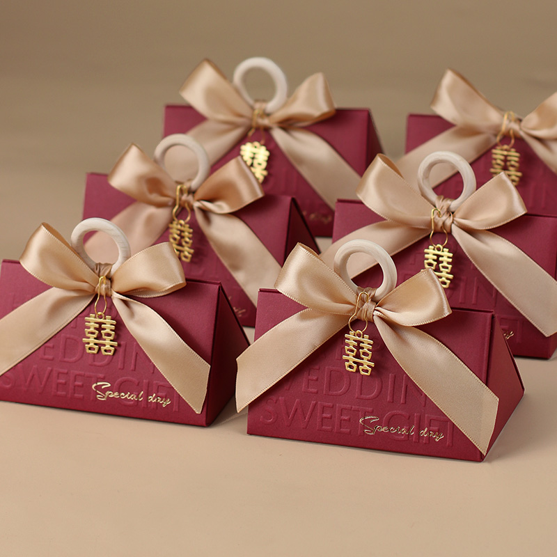 结婚喜糖盒糖果盒子高级手提