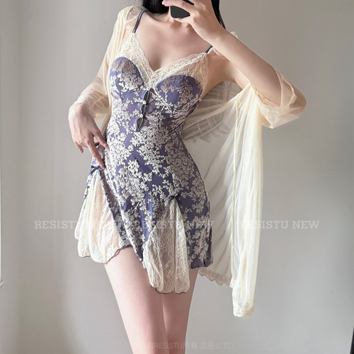RESISTU气质丝质秋冬性感睡衣女