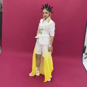 新款高端模特走秀礼服中国风演出服T台战队赛唱歌朗诵