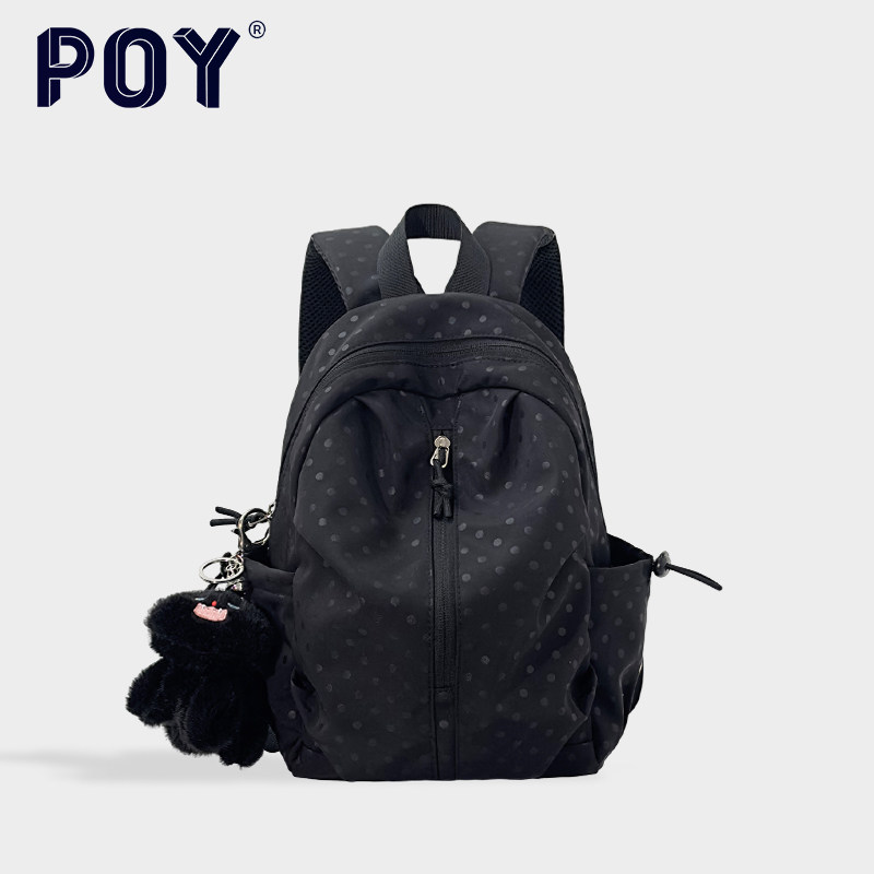 POY®新款 背包女大学生旅游轻便登山包小众波点休闲书包小双肩包,箱包皮具/热销女包/男包,双肩背包,淘宝优惠券,粉丝福利购,淘宝优惠卷