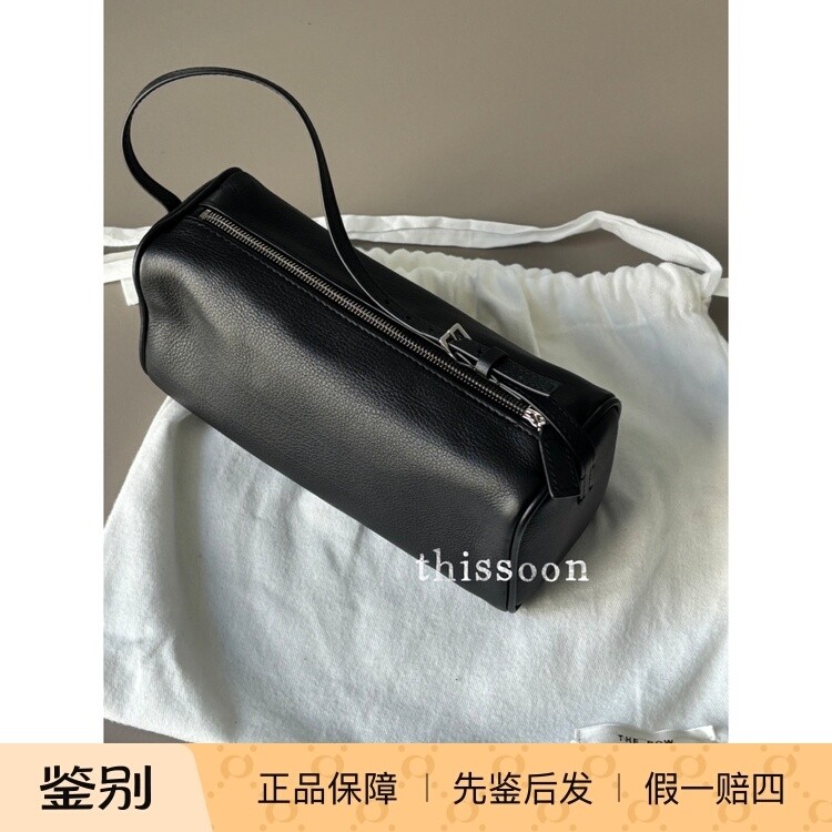 TheRow90s经典黑色牛皮圆筒包