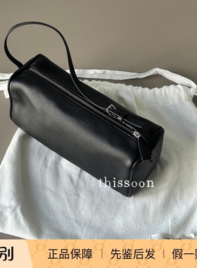 现货 The Row 90s 经典黑色牛皮手提包mini笔筒包圆筒包 极简