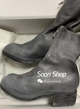【Soon 现货】Guidi PL2 788Z 310 星空灰色马皮前拉链暗黑短靴