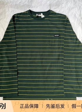 现货 MiuMiu 缪缪 新款红色绿色条纹徽标logo圆领长袖T恤 男女