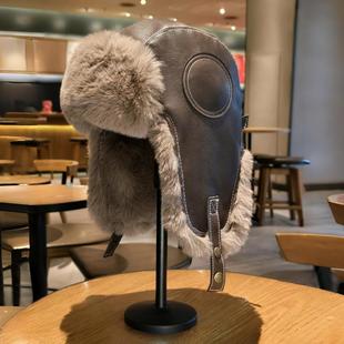 加大头围男款雷锋帽男冬季保暖骑车防风防寒加厚棉帽女飞行员帽子