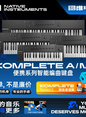 NI KOMPLETE A25/A49/A61半配重MIDI编曲电子乐制作键盘控制器