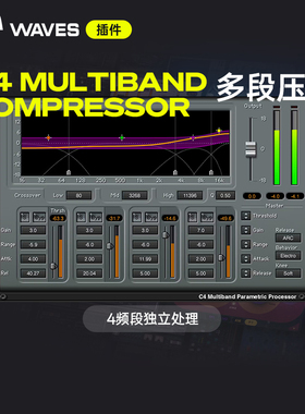 【Waves插件】C4 Multiband Compressor音色塑造多段压缩器效果器