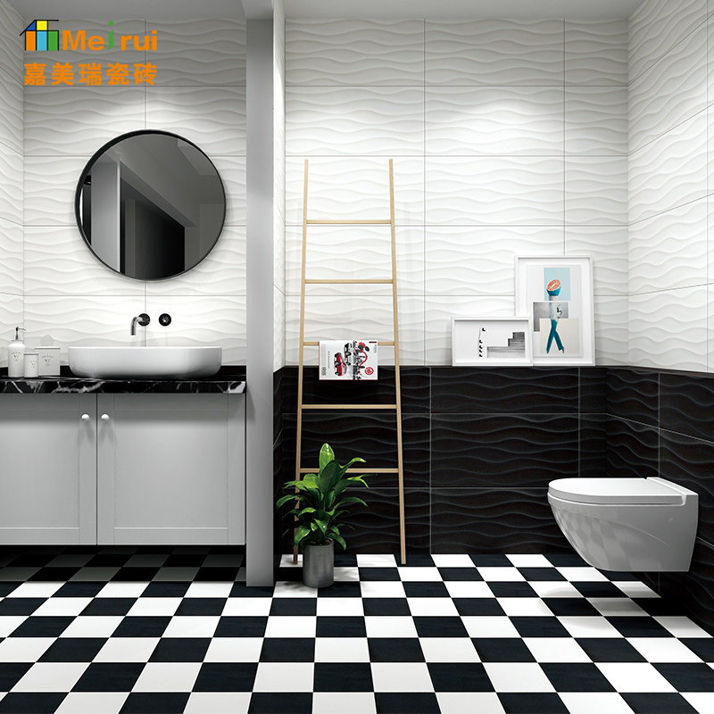 新款北欧厨房黑白格子瓷砖卫生间防滑地砖300x600波浪纹纯色墙砖|msdalam kategori keluarga memasang ibu, jubin seramik, bata antik (termasuk batu budaya) - dari Buy2taobao.com untuk memberikan perkhidmatan ejen Taobao profesional membeli
