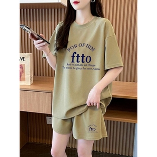 2025新款纯棉布料100全棉睡衣女士夏天大码可外穿家居服短裤套装