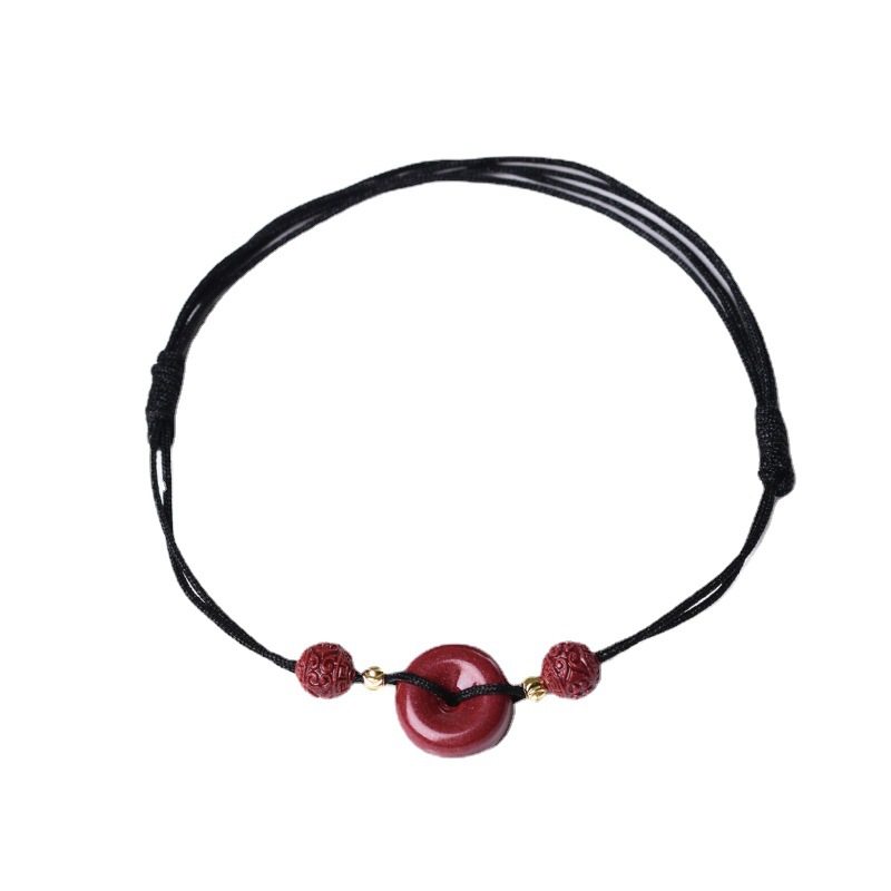 朱砂平安扣红绳脚链女紫金砂高含量手工手串本命年手链手工制作,饰品/流行首饰/时尚饰品新,银饰手链,淘宝优惠券,粉丝福利购,淘宝优惠卷