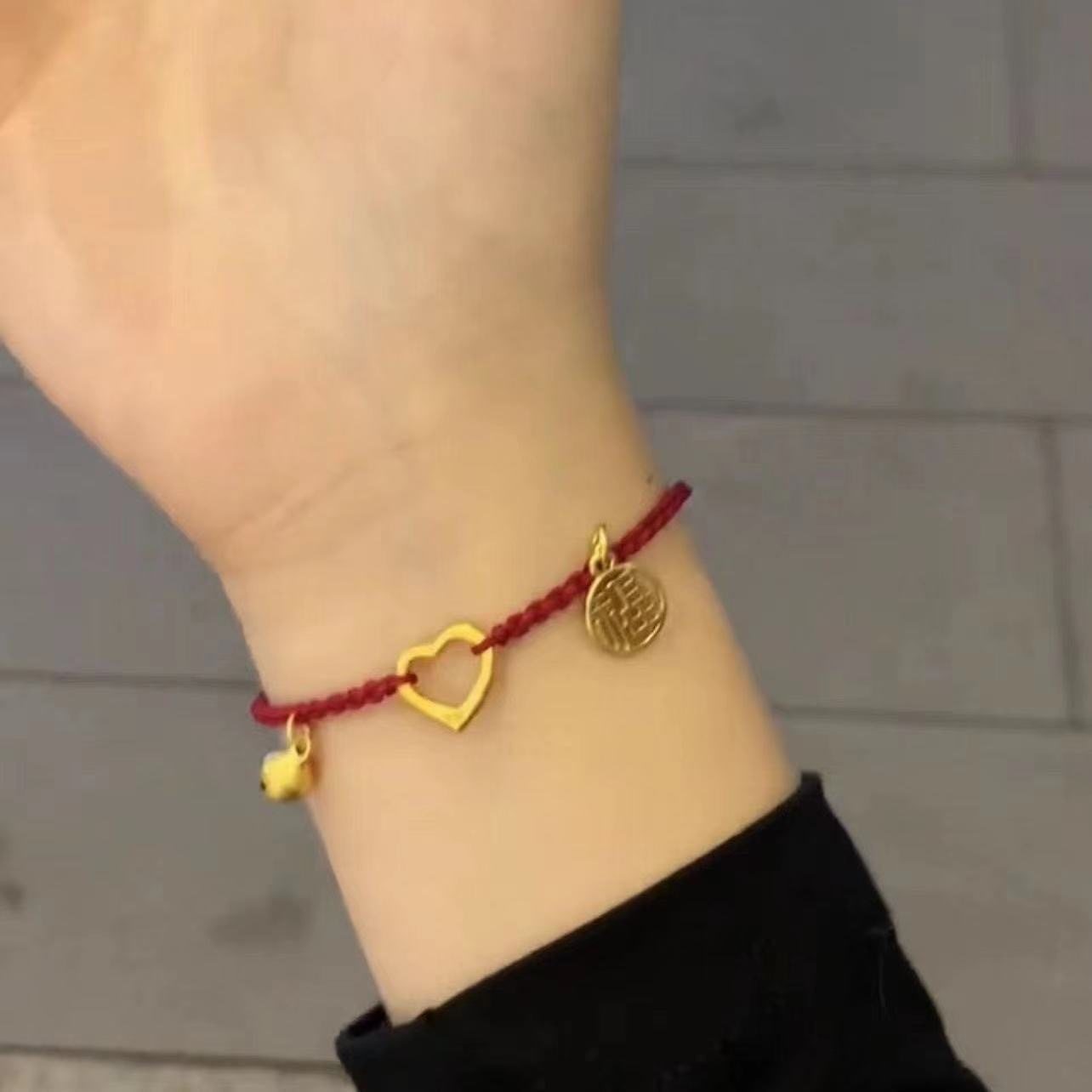 快手抖音同款草莓晶爱心铃铛手链女情侣款编织手绳闺蜜情侣礼物,饰品/流行首饰/时尚饰品新,银饰手链,淘宝优惠券,粉丝福利购,淘宝优惠卷