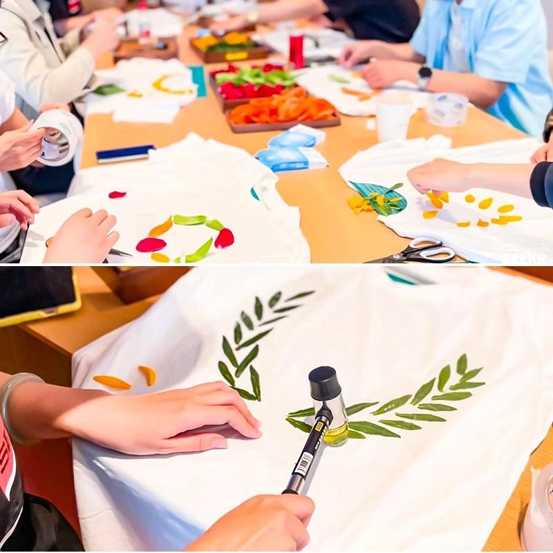 植物敲拓染衣服手工diy材料包儿童树叶拓印工具套装印染扎染白T恤,运动/瑜伽/健身/球迷用品,马术文化用品,淘宝优惠券,粉丝福利购,淘宝优惠卷