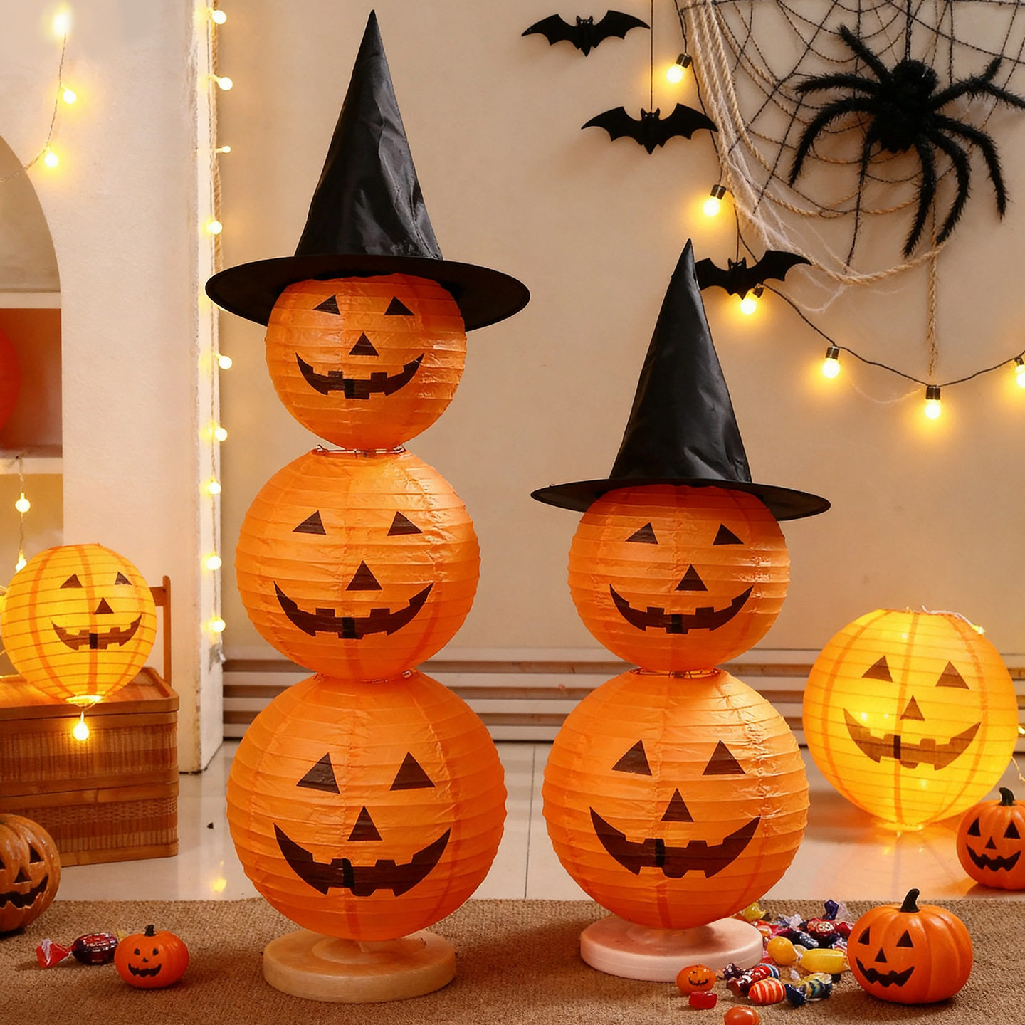 万圣节装饰用品场景布置道具带须南瓜灯纸灯笼大号灯笼挂饰鬼屋,节庆用品/礼品,节庆布艺用品,淘宝优惠券,粉丝福利购,淘宝优惠卷