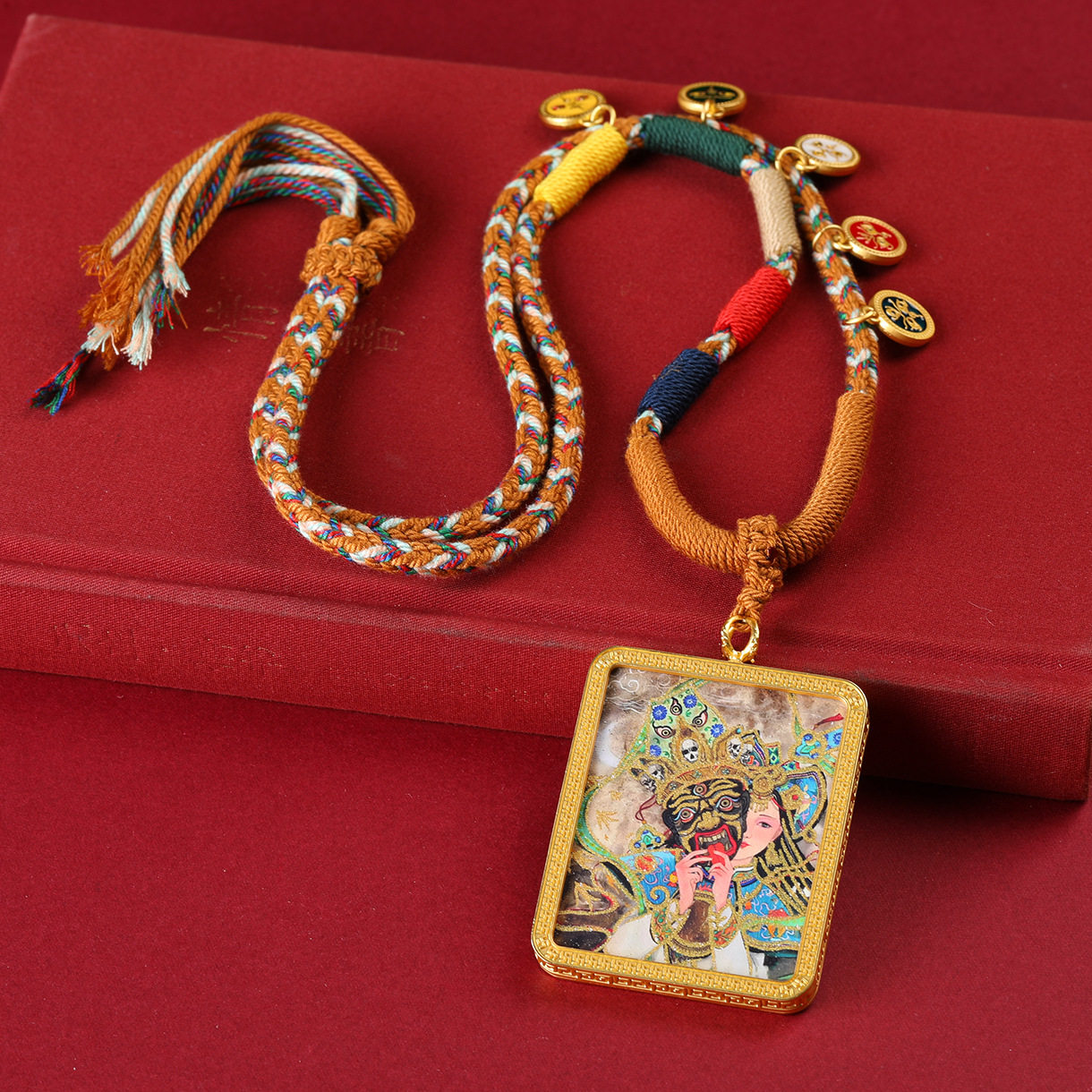 藏式唐卡半手绘描金款前世今生唐卡五色绳项链款,饰品/流行首饰/时尚饰品新,银饰项链,淘宝优惠券,粉丝福利购,淘宝优惠卷