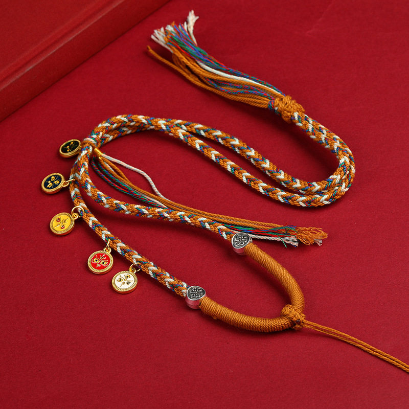 五路财神项链藏式手工编织八股编织吊坠项链绳唐卡挂绳佛牌吊坠绳,饰品/流行首饰/时尚饰品新,银饰项链,淘宝优惠券,粉丝福利购,淘宝优惠卷