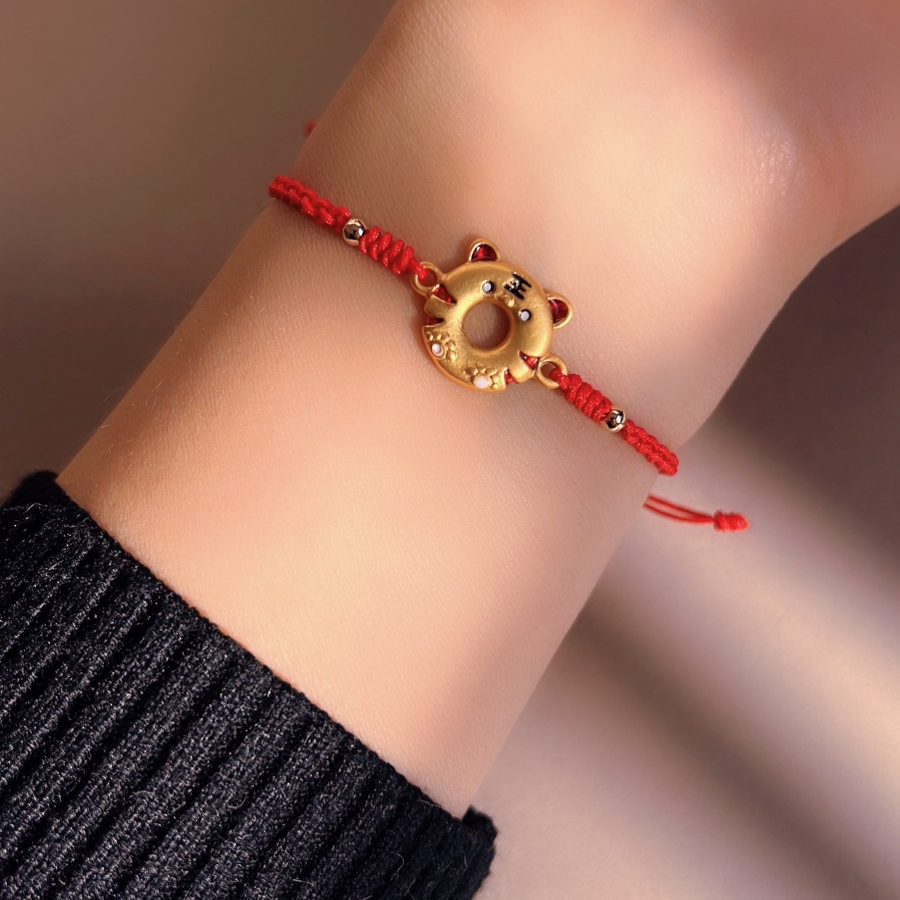 本命年老虎手链女生手饰ins小众设计闺蜜手绳编织情侣款手串,饰品/流行首饰/时尚饰品新,银饰手链,淘宝优惠券,粉丝福利购,淘宝优惠卷