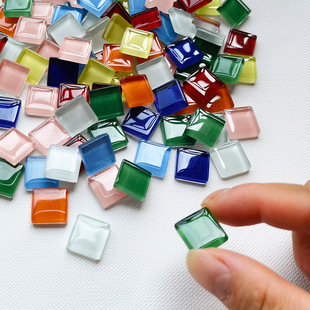 200克1.5cm 水晶马赛克diy手工15mm创作材料透光彩色玻璃剪画设计
