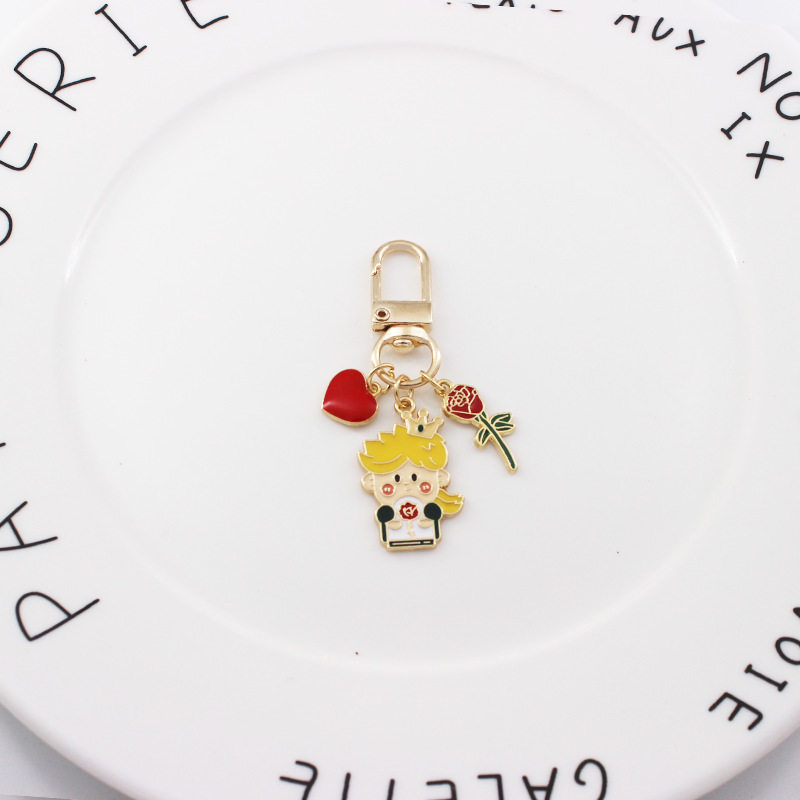 卡通小王子公主钥匙扣玫瑰爱心挂件合金airpods挂饰U盘包包挂链,五金/工具,工业管道及配件,淘宝优惠券,粉丝福利购,淘宝优惠卷