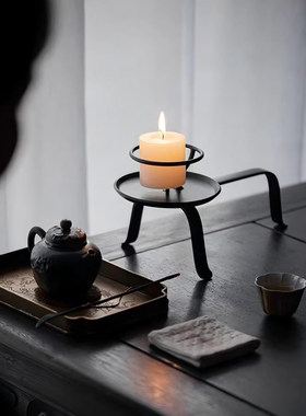 新中式宋氏美学侘寂风样板房洽谈区茶台茶空间茶室装饰摆件