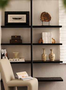 新中式设计师款静物桌面摆件书房装饰品高级感书架置物架