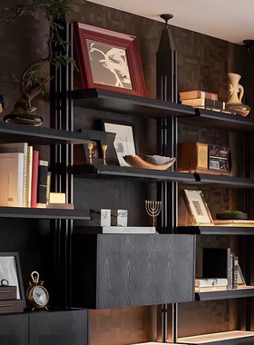 【八度空间】现代侘寂风样板间电视柜玄关挂画花器书柜首饰盒摆件