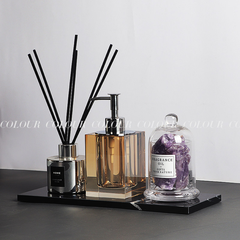 现代洗手间浴缸水晶收纳组合托盘