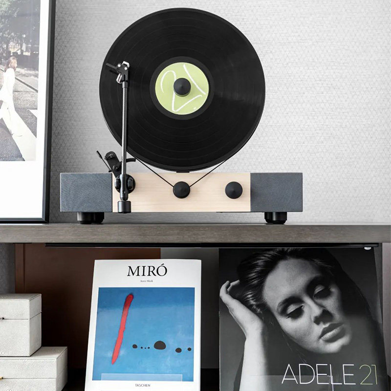 现代音乐主题仿真黑胶唱片留声机客厅电视柜设计师样板间饰品摆件