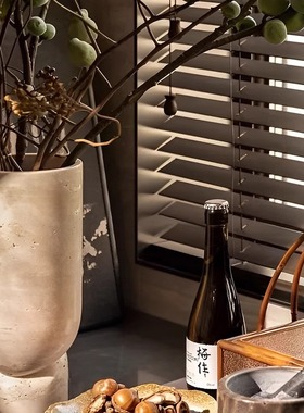 【八度空间】新中式侘寂风样板间厨房台面花瓶竹篮陶盘装饰品摆件