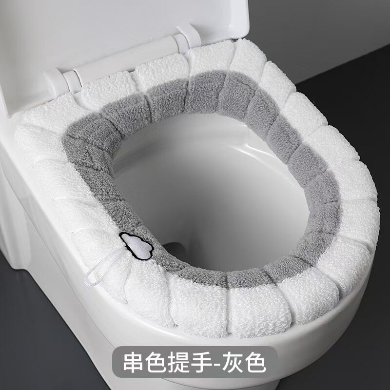 O型马桶垫加厚毛绒坐便套北欧通用马桶垫马桶圈坐垫加绒坐便器套