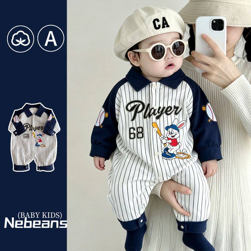 秋外出服ans韩版爬服男女nebe哈衣婴儿小兔棒球连身运动宝潮牌衣